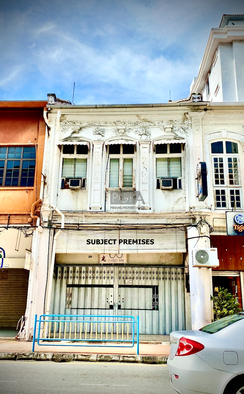 Heritage Shophouse on Light Street in George Town UNESCO World Heritage Site.